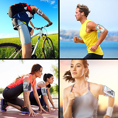 iPhone 6 Plus Sportarmband, Splaks Urtraweich Schweißfest iPhone 6 Plus Sportarmband Jogging Armband Armtasche Oberarmtasche Sporthülle mit einstellbarer Band und Schlüssel-Bargeld-Halter geeignet für Radfahren, Wandern, Kanufahren, Reiten, Einkaufen, Rollerblading, Skifahren, Hausarbeit -Schwarz - 6