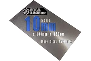 FULL ARMOUR 10mm Aluminium Plate, Grade 5083 100mm x 150mm (10cm x 15cm)
