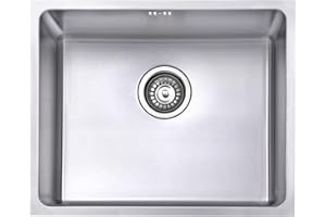 JASSFERRY Évier de cuisine Cuve simple, Acier Inoxydable, sous comptoir, avec crépine