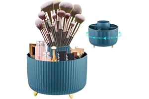 DASIAUTOEM Kosmetik Make Up Organizer, 360°Drehbarer Pinsel Organizer, Kosmetikregal, Lidschattenpinsel Lippenstift Etui, Kosmetik Organizers für Zimmer Decor Frisiertisch, Bad (Dunkelgrün)