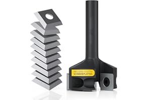 YELID PlanfräSer 8mm Schaft, PlanfräSer Mit 13 Austauschbare 12mm Hartmetallmesse Dlc-besch 2,2mm Dicke, PlanfräSer FüR OberfräSe FräSer & Cnc Maschinen Eine PräZise Bearbeitung Für Holz(D=37 I=10,5 S=8)