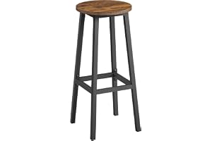 VASAGLE Barstolar set med 2, kökspallar, barstolar med metallram och fotstöd, lätt att montera, 74 cm hög, för kök, vardagsru