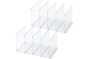 ‎FENGHOME Fenghome 10 Stück Schrankregaltrenner und Organizer, abnehmbarer und verstellbarer Abstand, Schrankregalteiler für Handtasche transparenter Schrank-Organizer, Trennwand für Schlafzimmer Küche Schränke