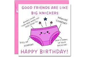 Printperfect - Friend Birthday Card For Her - 'Big Knickers' - Female - Best Friend Birthday Card - Special Bestie Cards For 