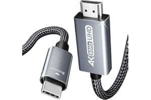 BENFEI Kabel USB C na HDMI 1,8 m [4K przy 60 Hz, aluminiowa powłoka, pleciony nylonowy], Thunderbolt 3/4 kompatybilny z iPhone 15 Pro/Max, MacBook Pro/Air 2023, iPad Pro, Surface Book 2, Galaxy S23 i