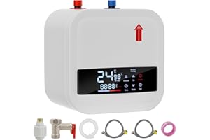 VELPAX Termo Eléctrico 15 Litros debajo del fregadero, 230 voltios, Calentador de Agua de Cocina de 1500 vatios con Pantalla Digital LED Adecuado para Fregaderos y Lavabos