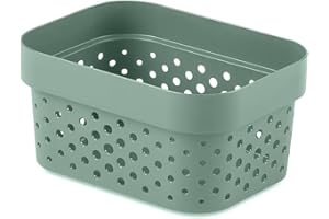 CURVER Panier de rangement Infinity 1,4L - Rangement Multiusage, Empilable et Emboîtable - 8,4 x 17 x 12,6 cm - Nouveau Vert