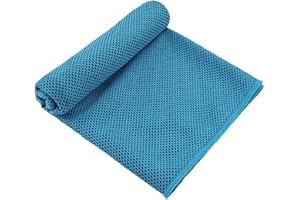 SECALIFE 1 Pack Cooling Towel (100x30 cm) Ice Cool Cold Towel Chilly Towels for Neck Soft Breathable Ice Cooling Towel Microfibre Towel for Fitness, Sport, Travel, Yoga, Golf(light blue)