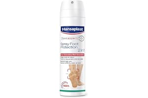 Hansaplast Deodorante Spray Foot Protection 2 in 1, Deodorante piedi con Octenidina e senza Alluminio che protegge a lungo dagli odori, 1 Confezione da 150 ml
