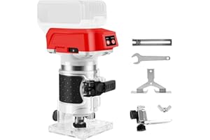 OUDILEE Cordless Router Compatible with Milwaukee 18V Battery, Brushless Hand Palm Trimmer Router 30000RPM 800W, for Wood Working Slotting, Trimming, Carving 1/4" Collet (Body Only)