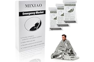 MIXIAO Survival/First Aid Blankets, Insulating, Reflective, Silver, 130 x 210 cm