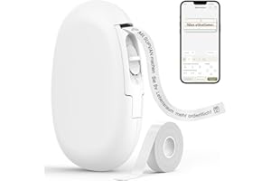 ‎SUPVAN SUPVAN E10 Etikettendrucker mit wasserdichte Etiketten selbstklebend (15 mm x 6 m), tragbares Etikettiergerät Bluetooth geeignet für das Home-School-Büro, weiß