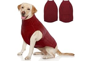 Katzinst Chien Pull, Chandail en Tricot pour Chien, Chandail Chaud pour Chiens de Taille Moyenne, Manteau pour Animaux de Compagnie pour l'hiver Froid, Vêtements d'hiver Chauds pour Labrador (M-4XL)