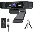Spedal 931 4K Webcam with Microphone and Tripod, Web Cam with Remote Control, USB-C Adapter, 4X Zoom, 120° Streaming Webcam for PC Laptop Mac Conferencing, Gaming, Zoom, Skype