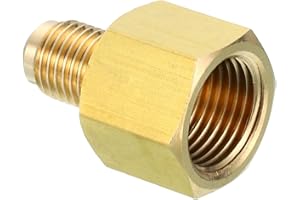PATIKIL Connettore 3/8" Femmina Flare x 1/4" Maschio Svasato, SAE 45 Gradi Raccordo Tubo Adattatore Accoppiatore Giunto Tubi Raccordi Rapidi per Refrigerazione HVAC
