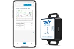 WITMOTION [Capteur de vibrations BLE] Module de vibrations intelligent WTVB01-BT50, détecteur de vibrations 3 axes (fréquence + déplacement + vitesse + angle), moniteur de moteur de choc sans fil