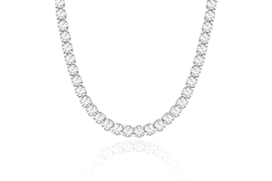 KissYan Tennis Necklace for Women, 14K/White Gold Plated Diamond Cubic Zirconia Baguette Tennis Chain Chunky Choker Necklace Dainty Jewelry Gifts