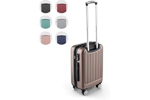 Easy Move ABS Hartschalenkoffer - Ergonomisch & Sicher - Kleiner Trolley Koffer mit 360° Rädern, Zahlen-Schloss - Rollkoffer, Reisekoffer Klein (Coffee, 54cm)