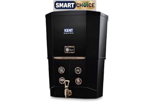 KENT Supreme Plus Alkaline+Copper RO Water Purifier | Smart Choice | RO+UV+UF+Alk +Cu+TDS Control + UV LED Tank | Advanced RO Technology | 8L | 20L/h| Ideal for Borewell/Tanker/Municipal Water | Black