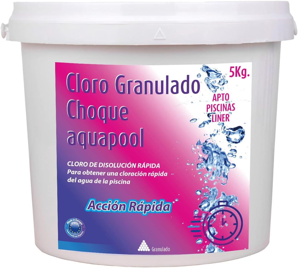 Cloro de Choque en Grano Aquapool para una disolución rápida en el Tratamiento Inicial de la Piscina (5 KG)