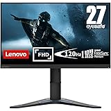 Lenovo G27e-20 - Écran Gaming 27" avec Eyesafe (FHD, VA, 120Hz, 1ms, HDMI+DP, Cable HDMI, FreeSync Premium, Socle en Métal) R