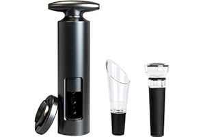 KNR HARMONY Flasche Korkenzieher Set 4 in 1 Korkenzieher-Weinflaschenöffner mit Folienschneider Vakuum Weinverschluss Weinausgießer Korkenzieher Wein für Zuhause Küche Party Restaurant Jahrestag Geschenk