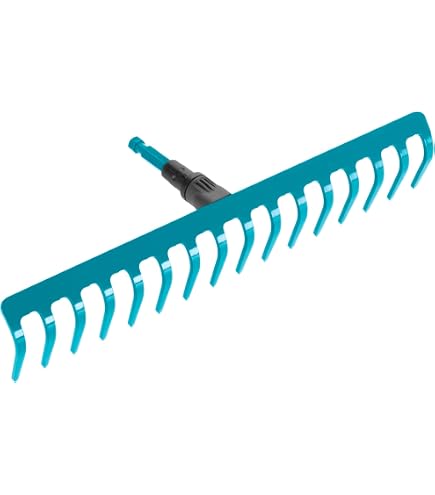Râteau à Long Manche 150 Cm - 18 Dents En Acier - Pour Gravier, Terre, Feuilles - Manche Bois - Nivellement Sol