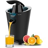 Cecotec EssentialVita PowerFresh 1000 Black Electric Citrus Juicer for Citrus Fruits, 1000W, Stainless Steel Filter, 2 Detach