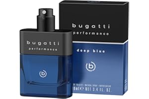 ‎BUGATTI bugatti performance deep blue Parfüm Herren 100 ml I Frisch-fougères Eau de Toilette Herren Parfüm mit Bergamotte, Pfeffer, Sandelholz, Moschus & Amber I Leistungsstark mit aquatisch-lebendigen Noten
