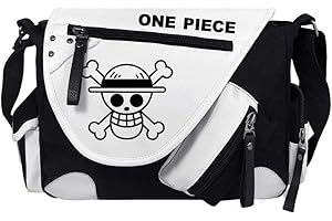 WANHONGYUE One Piece ONEPIECE Anime Bolsas Mensajero Bolso de Bandolera Bolso de Hombro de Lona para Trabajo Escuela Negro / 3