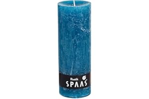 Spaas Rustic Unscented Pillar Candle 68/190 mm, 95 Hours, Turquoise