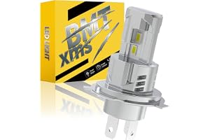 BMT xms LED-lampa H4 9003 HB2, 6500K klart vitt ljus 10000LM, Hi/Lo motorcykelstrålkastare DC 12V, Förpackning: 1