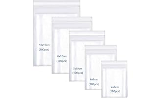 ‎HURUIRUI huruirui 500Stück Druckverschlussbeutel,160μm zip beutel Wiederverschließbare Durchsichtige Plastikbeutel Klein Verschlussbeutel 500pcs 5 Größen Zipper Beutel Set Kleine Wasserdichter