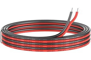 HAERKN 2.0mm² 14 AWG Silikon Elektrischer Draht Kabel anschließen 10 Meter [5 Meter schwarz und 5 Meter rot] Weich und flexibel aus verzinntem Kupferdraht Hohe Temperaturbeständigkeit 200 Celsius 600V