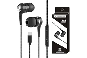 liuchanghe Cuffie USB C con Microfono, Auricolari con Filo, Auricolari USB c