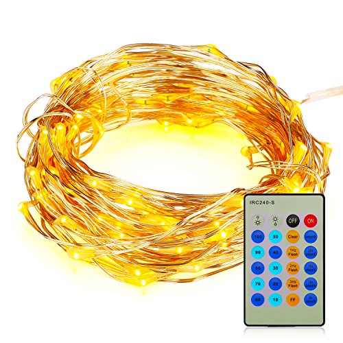 Intey LED Lichterkette warmweiß USB 10M 100leds mit Fernbedienung