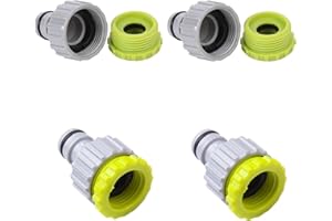 LAJUP 4 Pezzi Connettori Per Rubinetto, 1/2" 3/4" 2 In 1 Raccordo Per Rubinetto, Per Rubinetto, Adattatore Per Rubinetto, Tubo Da Giardino Filettato In Plastica
