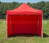 Dachplane: 350g/m² Polyester mit PVC-Rücken. Seitenwände: 350g/m² Polyester mit PVC-Rücken