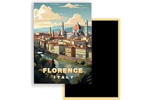 FITYO Magnets Frigo Villes du Monde – 300 Modèles aux Choix – Aimants Réfrigérateur – Souvenirs Touristiques – Cadeau Original – 5,4 x 7,8 cm – 1 Unité (Florence)