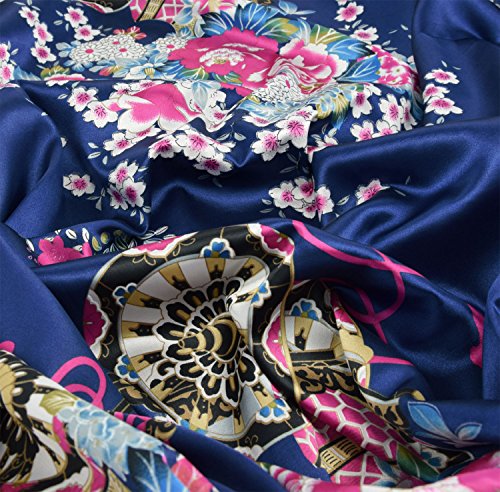 Japanischer geisha Kimono dunkelblau mit Obi-Gürtel - 3