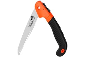 WIXITOOL Folding Hand Saw, Pruning Saws for Trimming Gardening Camping Hiking PVC Bone Cutting Wood, Held Design Portable Survival Foldable Jab Saw with Rugged Blade(7") Ergonomic Non-Slip Handle Security Lock