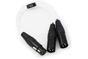 ABLET HIFI cable with 4-pin XLR Female to 2x 3-pin XLR Male Balanced Silver Plated Headphone Audio Adapter