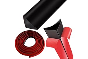 OWDFF Profil Finition Plan de Travail Baguette Finition Angle Plan de Travail Cuisine Baguette de Finition Joint Cuisine Auto-Adhésif Caoutchouc Doux Imperméable (Noir, 3Mètre)