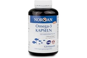 ‎NORSAN NORSAN Premium Total Omega 3 Kapseln hochdosiert 120 Stück / 1.500mg Omega 3 pro Portion/Omega 3 Kapseln mit 707mg EPA & 368mg DHA/Fischöl Kapseln aus nachhaltigem Wildfang