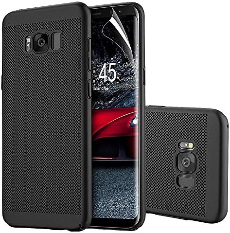 Luxury Ultra Slim Shockproof Samsung Galaxy S8 Plus Zonewire® MESH Case Cover Non Slip Surface Skin Hard Case &amp; Screen Protector (Samsung Galaxy S8 Plus, Black)