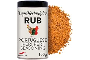 Cape Herb & Spice Rub Portuguese Peri Peri Seasoning Condiment, Chilli Rating Medium, 100 g Tin (Pack of 1)
