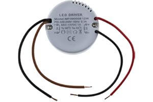 SeKi Zasilacz podtynkowy okrągły 12 V 12 W / 1 A A zasilacz LED sterownik transformator statecznik - Ø x wys. 55 x 23 mm pasuje do puszek podtynkowych