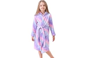 Piefry Peignoir à Capuche Doux pour Filles Molleton Robe de Chambre Vêtements de nuit Enfants