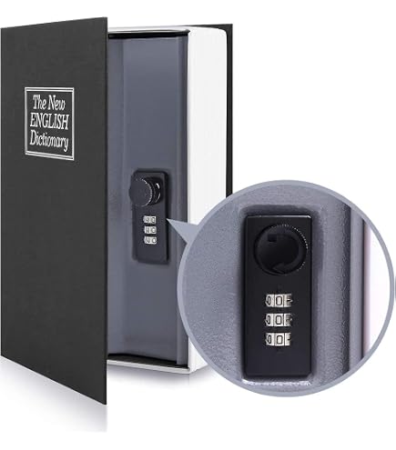 Coffre-fort Livre Décoratif SODIAL – Avec Cadenas à Code, Noir, Pour Cacher Vos Objets De Valeur !