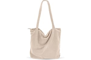 CNMTCCO Tote Bag Damen Shopper Tasche Damen Große Cord-Tragetasche Shopper Für Damen Handtasche Mit Reißverschluss, Taschen Und Fächern – Ideal Für Schule, Arbeit, Einkaufen,Reisen, Alltag